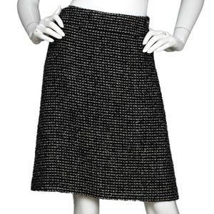 Chanel Black/White Tweed Skirt Sz 38